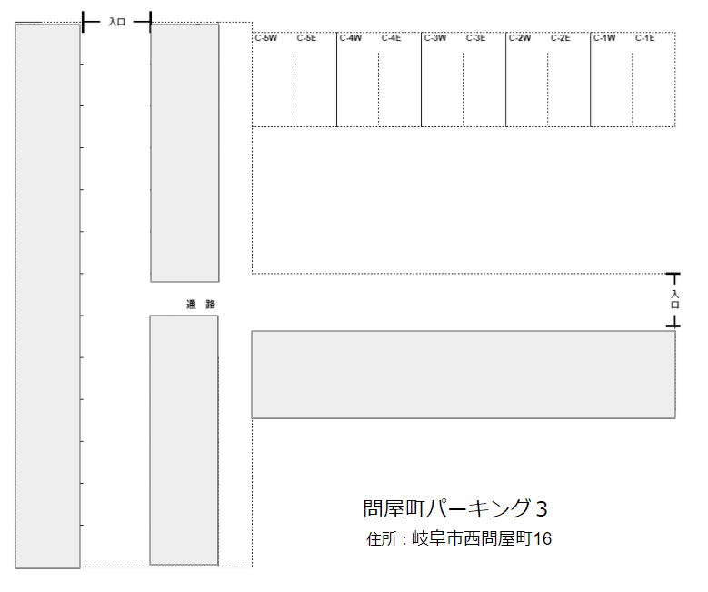 問屋町パーキング3の駐車配置図