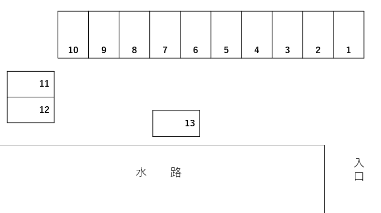 上坂谷 駐車場の駐車配置図