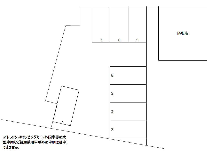 上山三丁目駐車場の駐車配置図