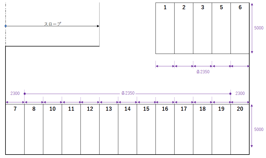 パーキングいしおか2階の駐車配置図