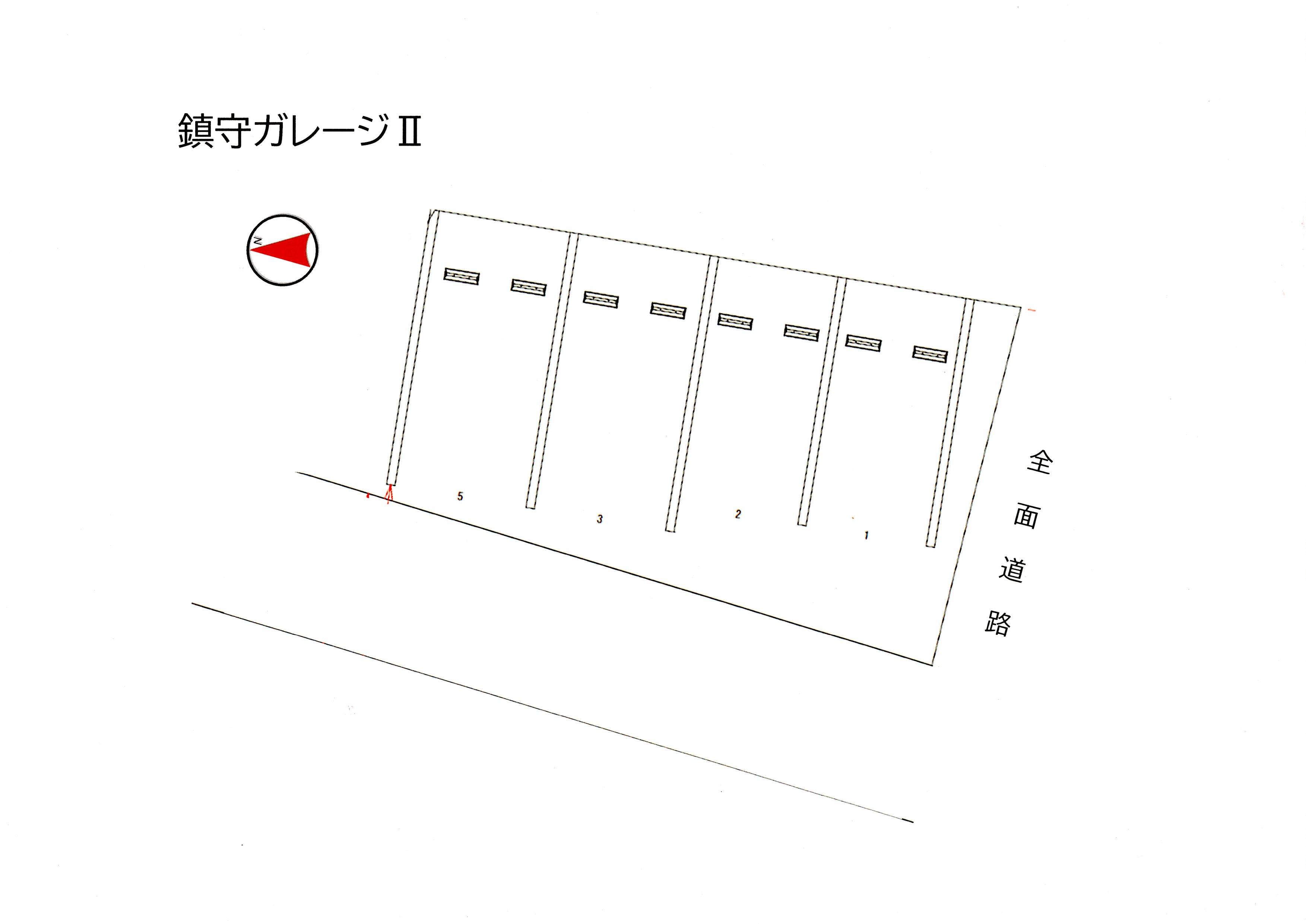 鎮守ガレージⅡの駐車配置図