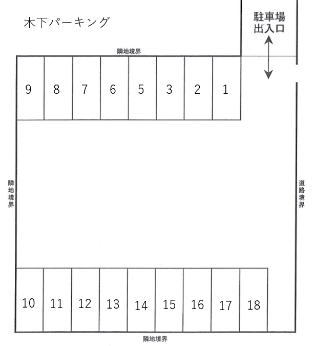 木下パーキングの駐車配置図