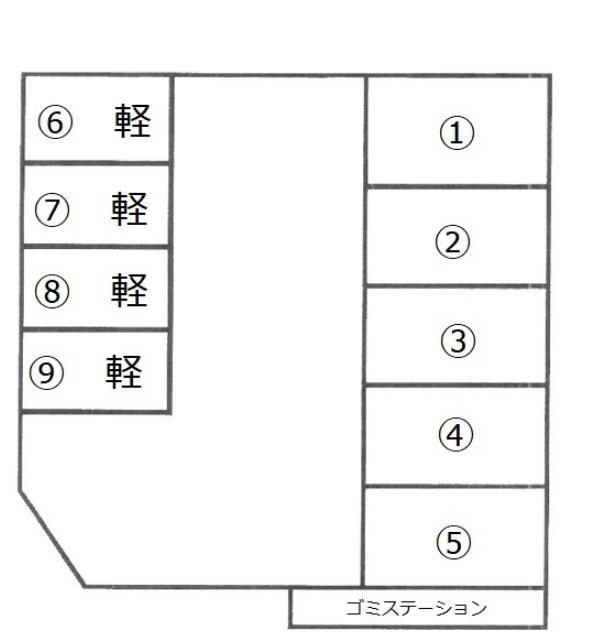 女池上山4丁目駐車場の駐車配置図