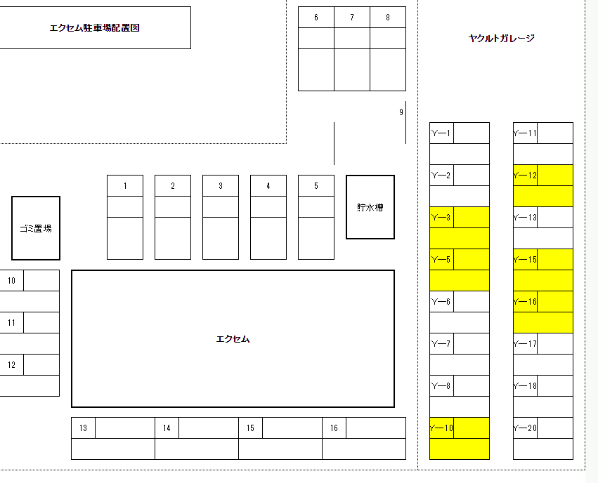 エクセムの駐車配置図