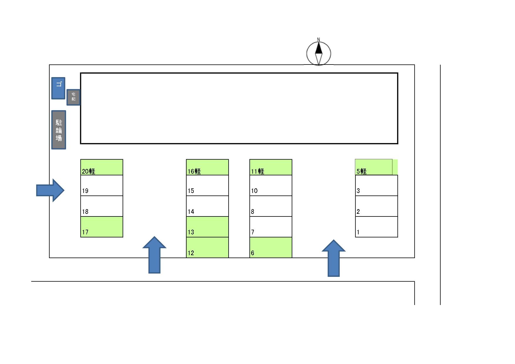 リバーサイドKパーキングの駐車配置図