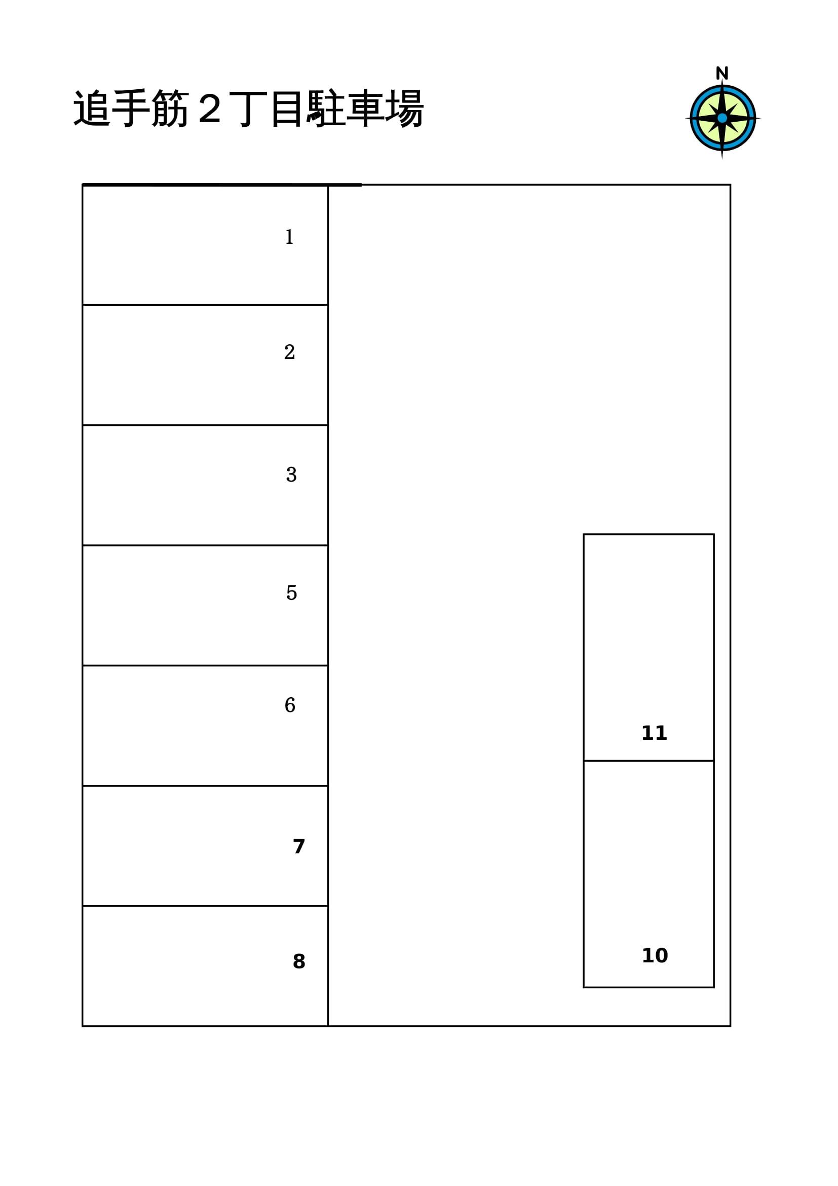 追手筋2丁目駐車場の駐車配置図