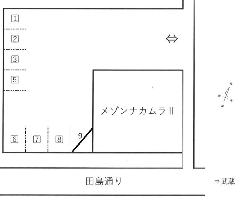四谷2丁目N駐車場の駐車配置図