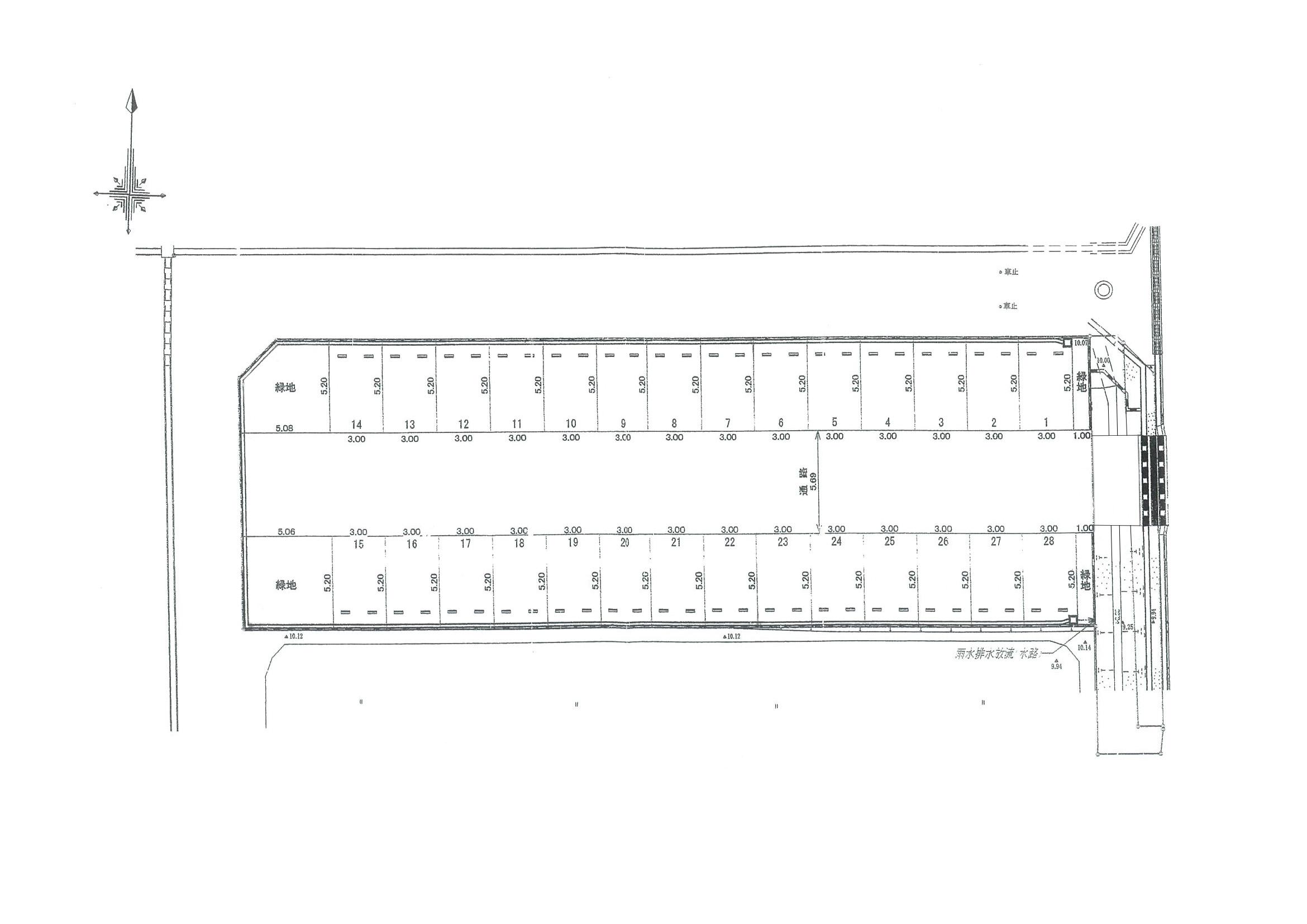 春日西町奥田ガレージの駐車配置図
