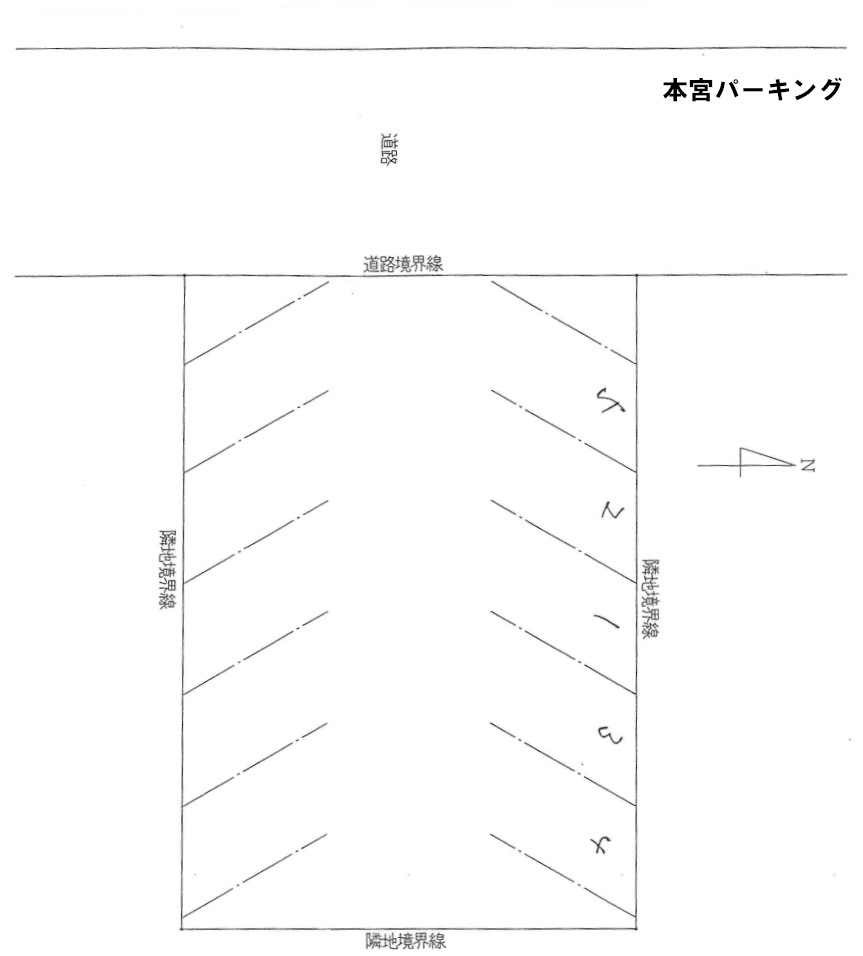 本宮パーキングの駐車配置図