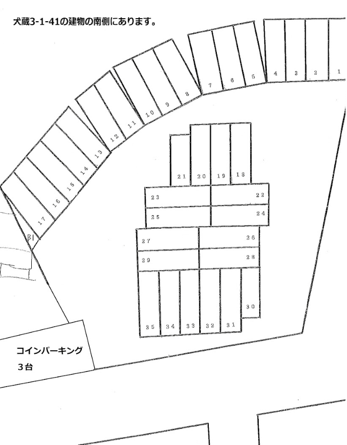 108・第4横山隆行駐車場の駐車配置図