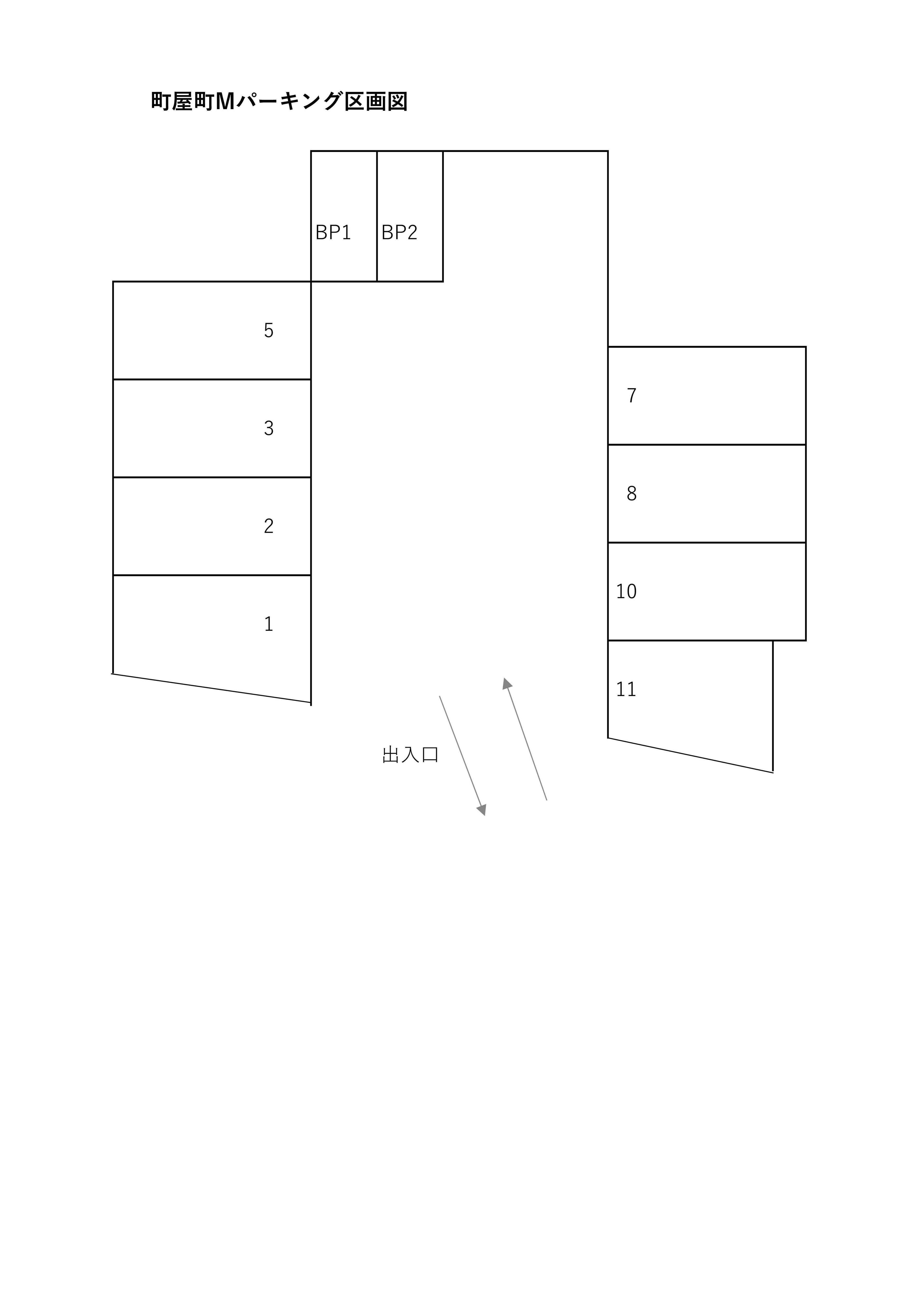 町屋町Mパーキングの駐車配置図