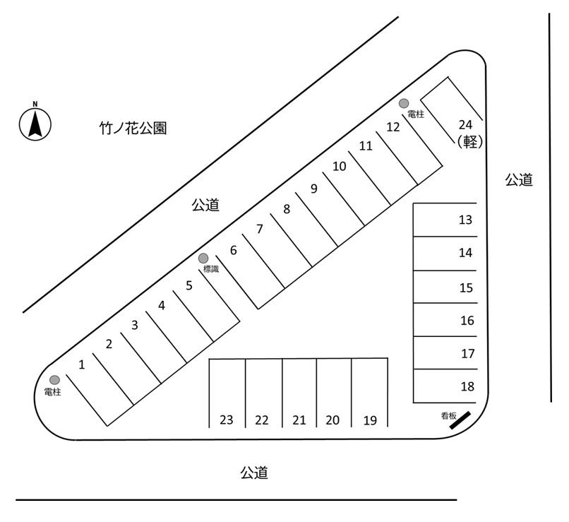 竹ノ花パーキングの駐車配置図