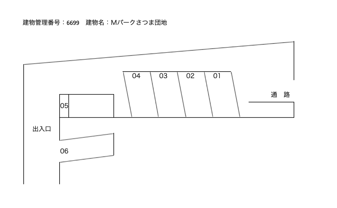 Mパークさつま団地の駐車配置図