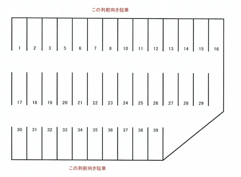 尾崎山パーキングの駐車配置図