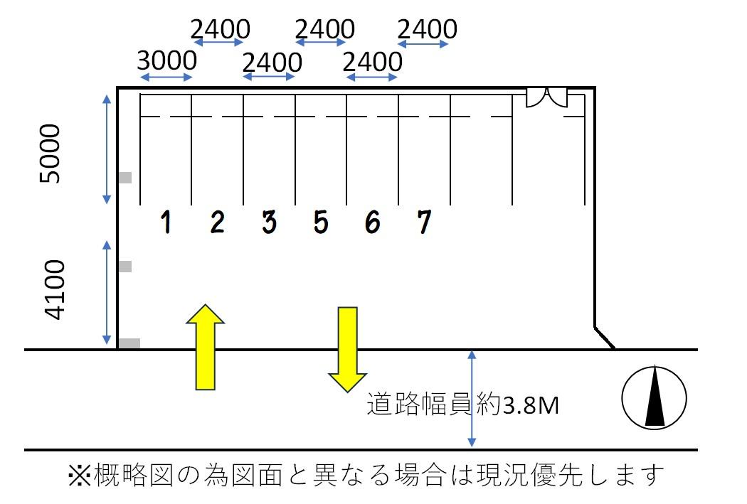 伊田モータープールの駐車配置図