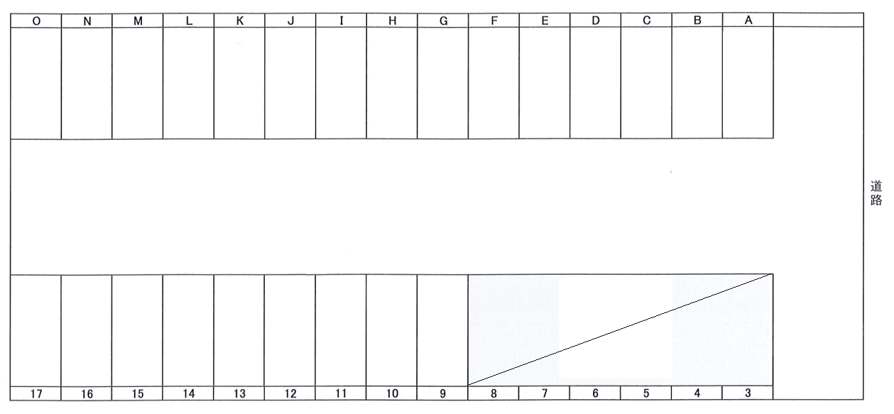 笠松第2駐車場(円城寺P)の駐車配置図