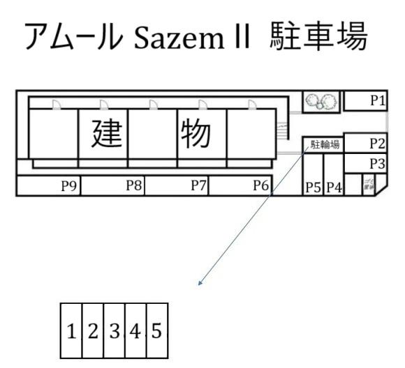 アムール SazemⅡ 駐車場の駐車配置図