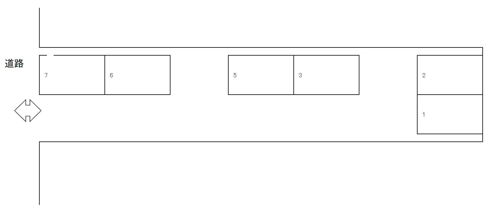 長等神社前駐車場の駐車配置図