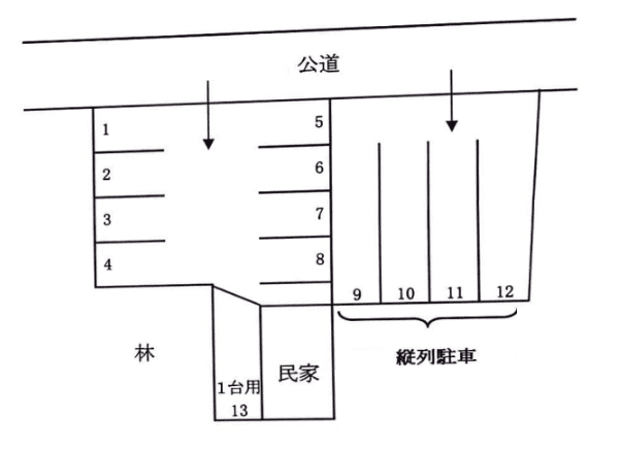 向イ山駐車場の駐車配置図