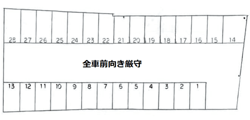田寺東パーキングの駐車配置図