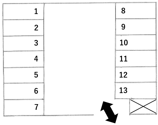 赤嶺駐車場(宜保)の駐車配置図