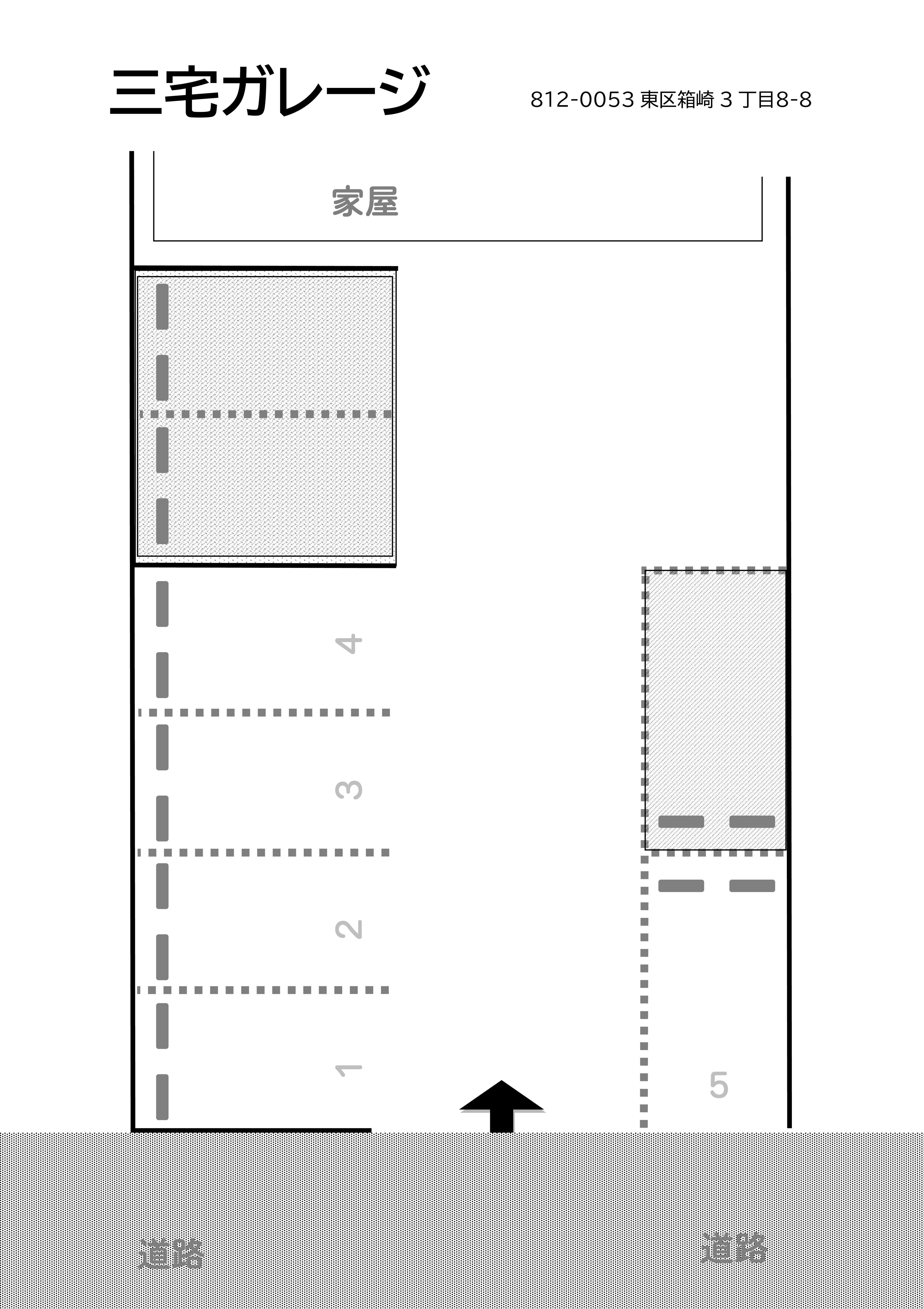 三宅ガレージの駐車配置図