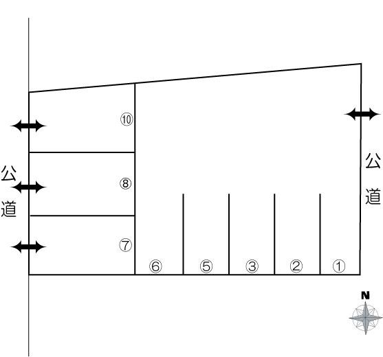 印場元町一丁目(齋塲)駐車場の駐車配置図
