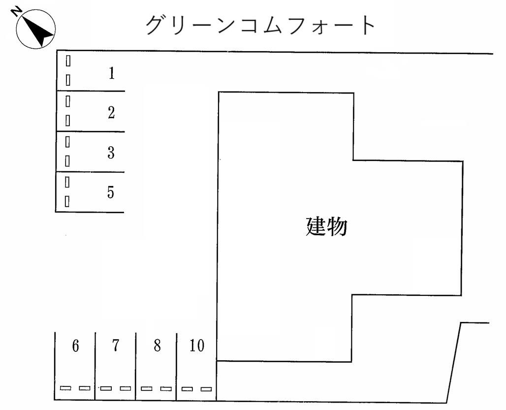 グリーンコムフォートの駐車配置図