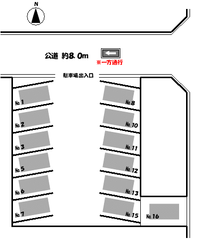 ワイズ・音羽 第7駐車場の駐車配置図