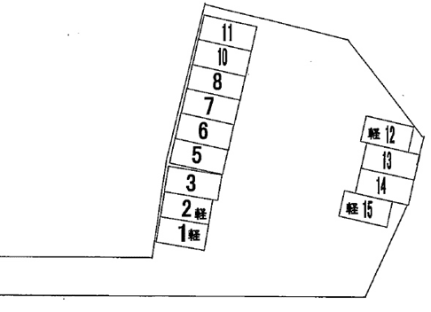 八木田駐車場の駐車配置図