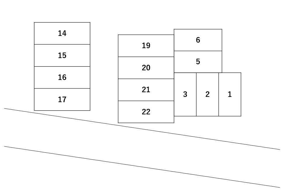 田口幹雄武庫の里ガレージの駐車配置図
