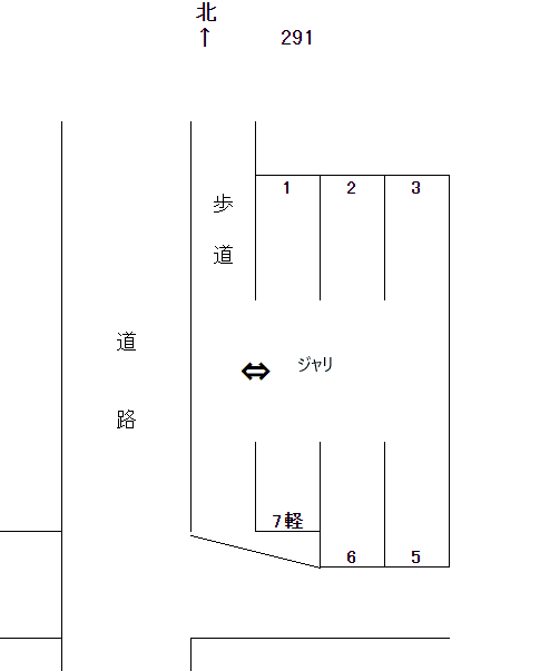 岩倉-291の駐車配置図
