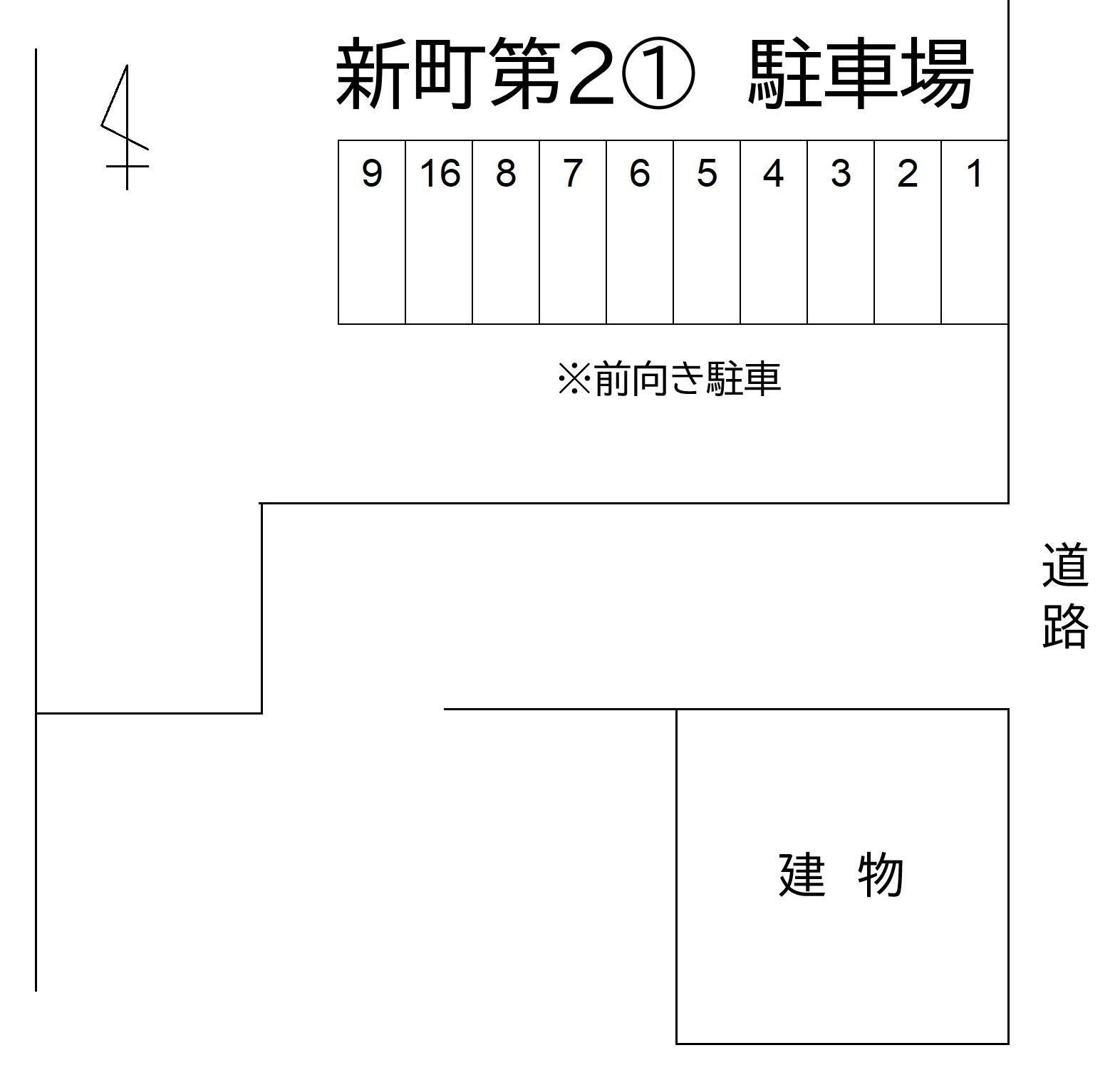 新町第2① 駐車場の駐車配置図