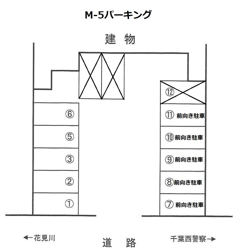 M-5パーキングの駐車配置図