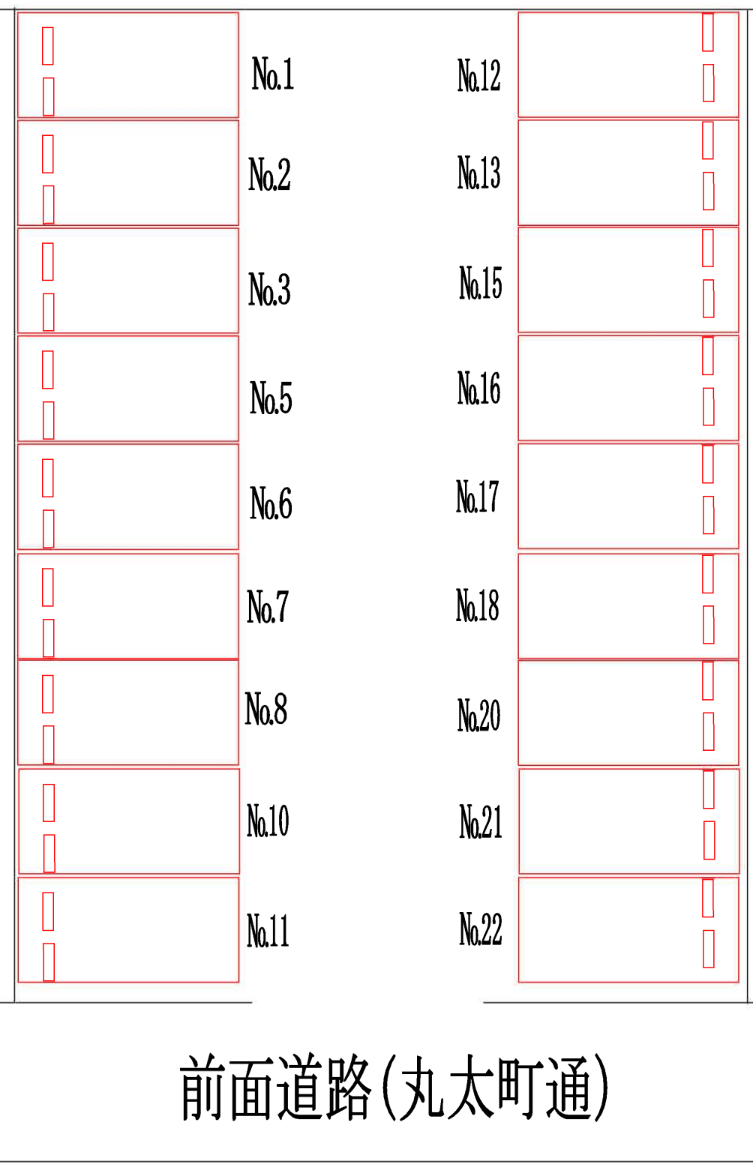 ガレージ山本の駐車配置図