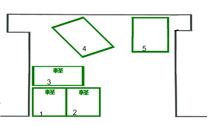 島袋パーキング(うるま市赤道)の駐車配置図
