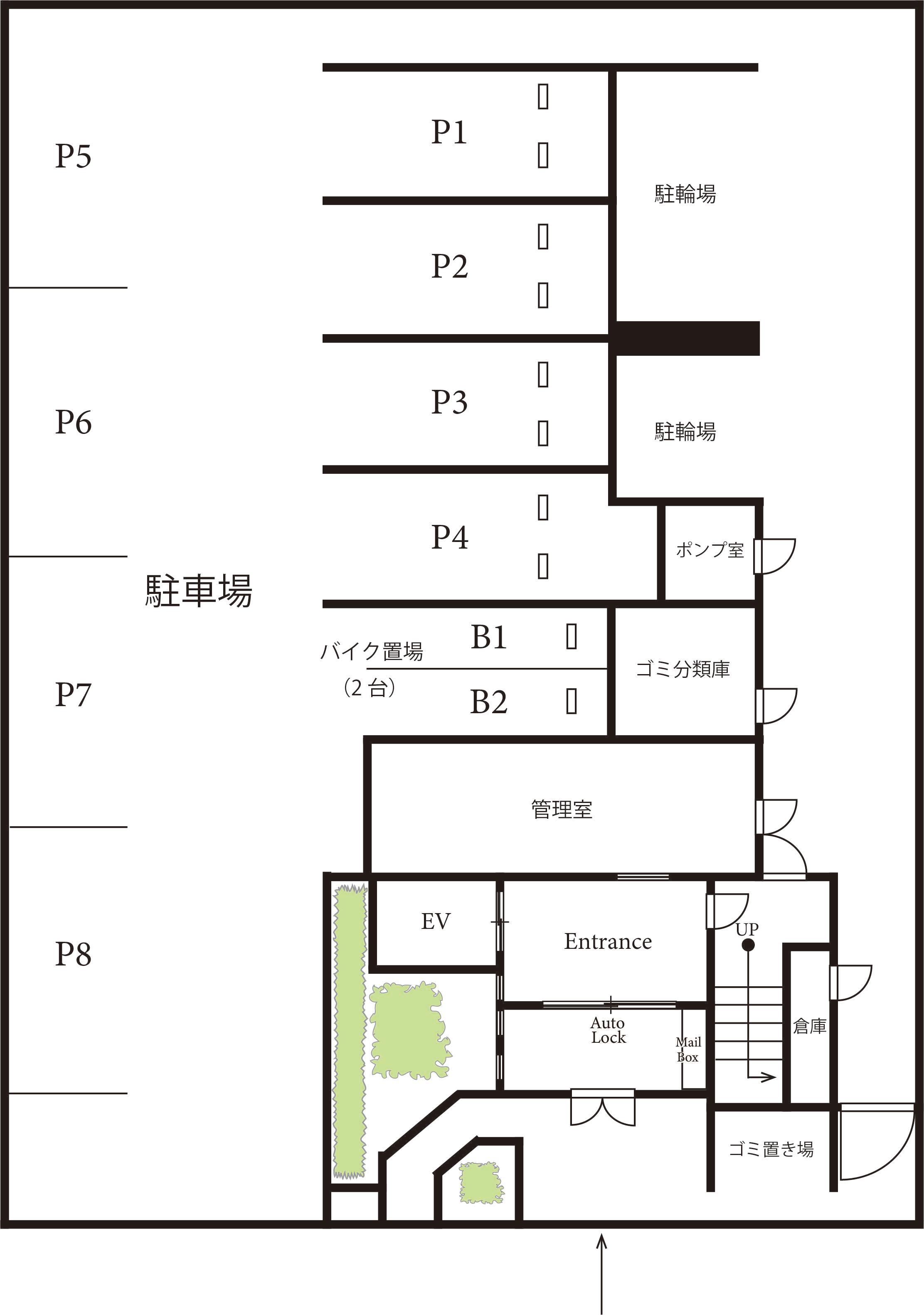 コンフォルト鶴舞の駐車配置図
