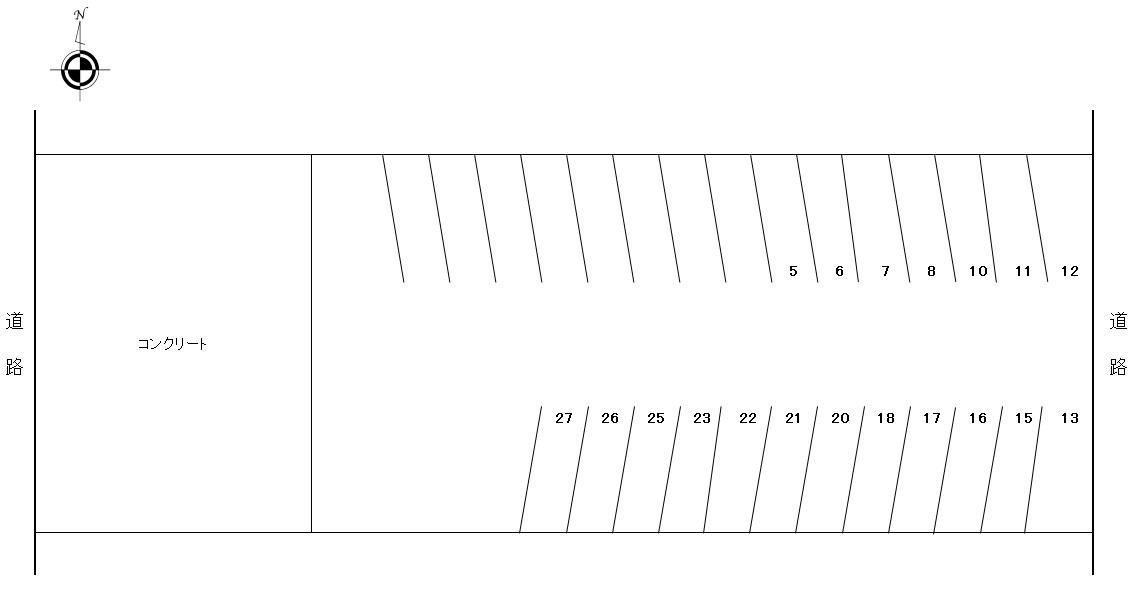 竹内パーキングの駐車配置図