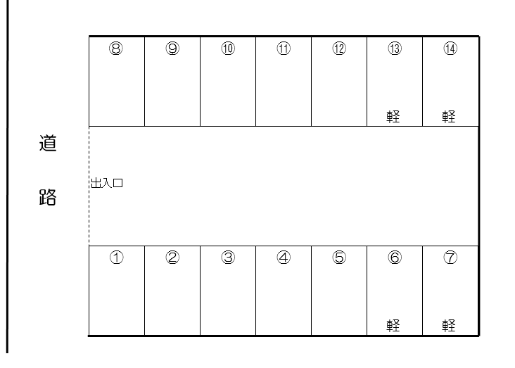 帯山4丁目駐車場の駐車配置図