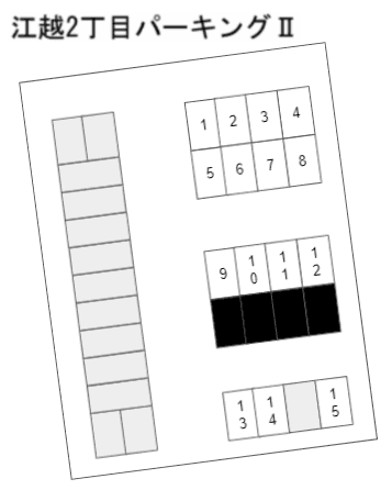 江越2丁目パーキングⅡの駐車配置図
