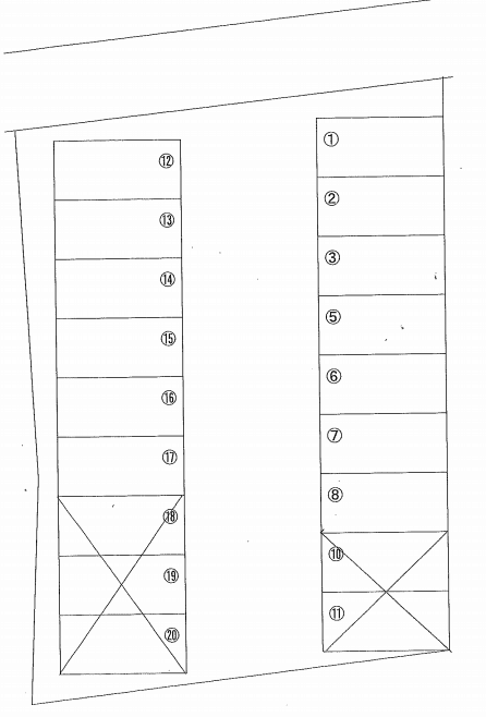 T(松島)駐車場の駐車配置図