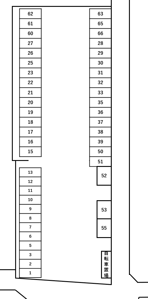 石川駐車場の駐車配置図