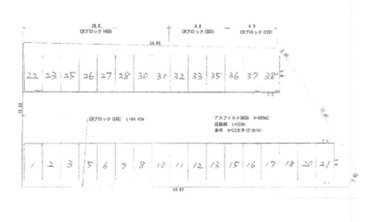 西太郎丸Sパーキングの駐車配置図