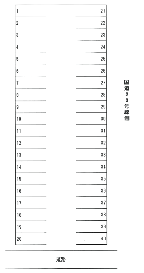 白子第一駐車場の駐車配置図