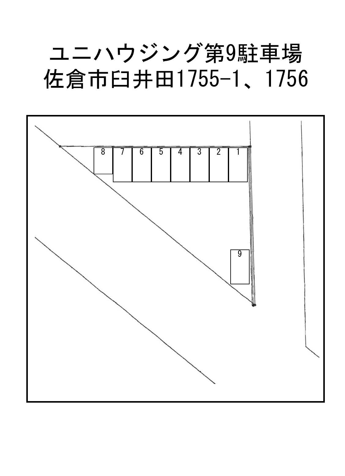 ユニハウジング第9駐車場の駐車配置図