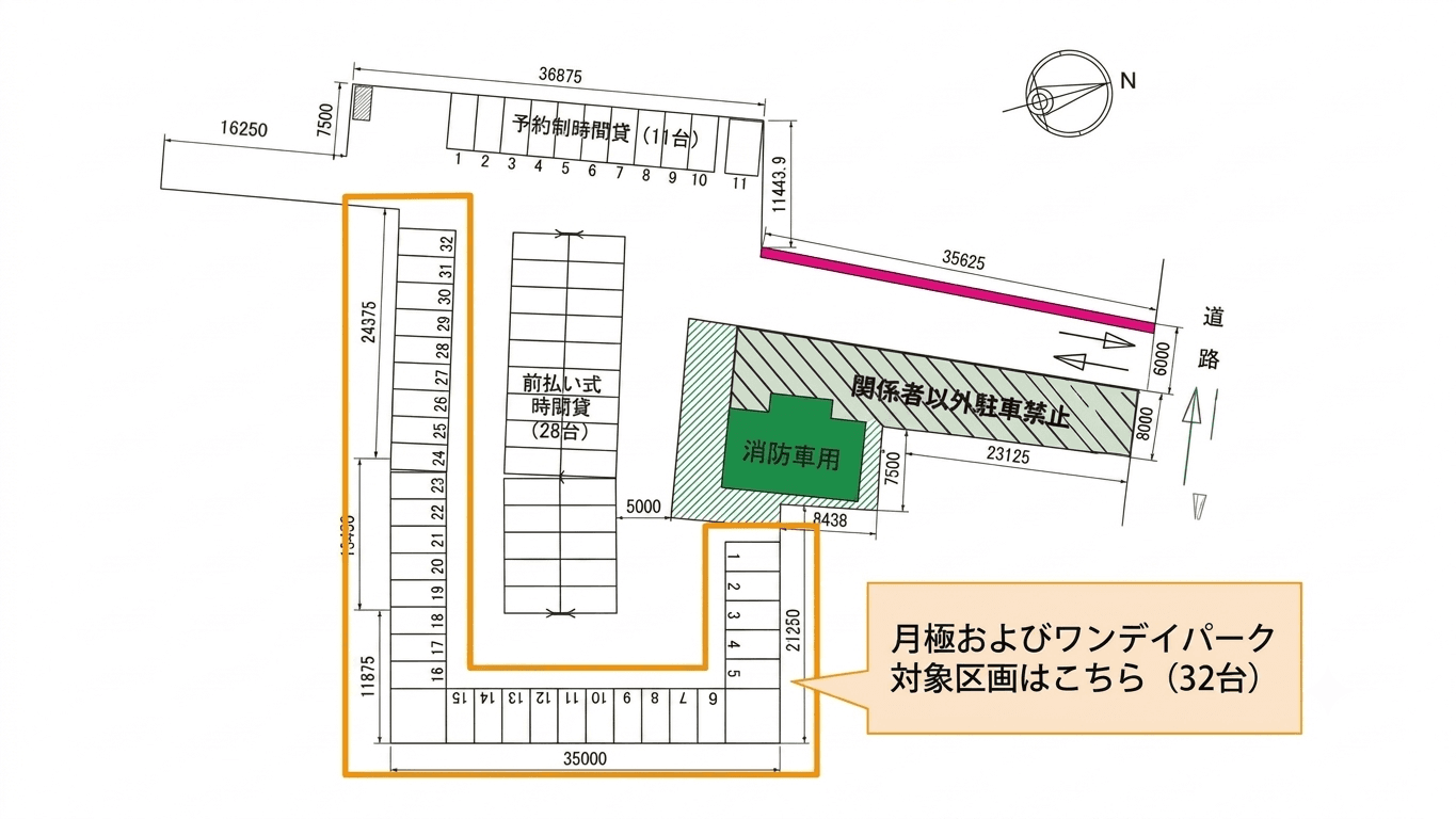 ラクピーライト海田町中店の駐車配置図