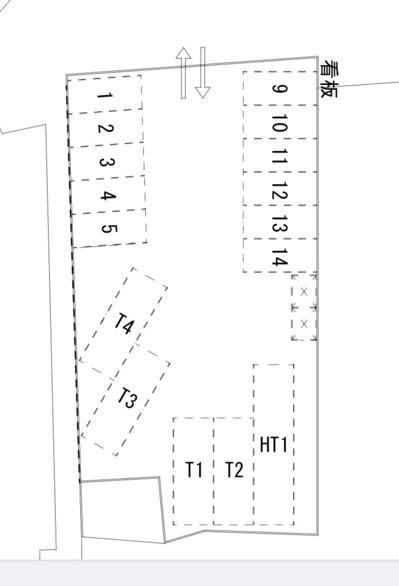 FK一宮市木曽川駐車場の駐車配置図