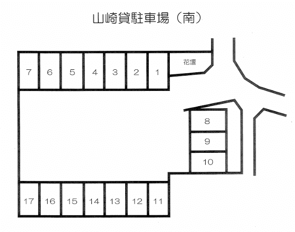 山崎月極駐車場(渋高南)の駐車配置図
