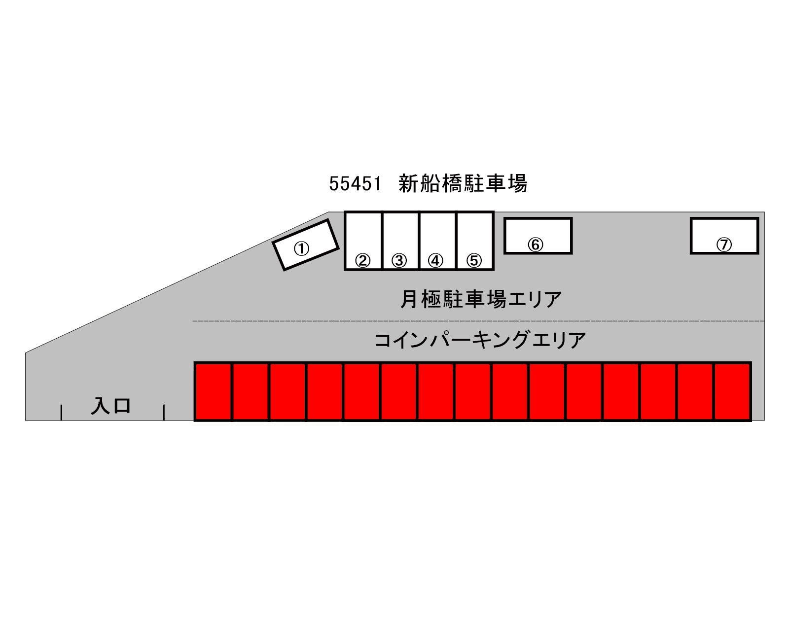 【55451】新船橋駐車場の駐車配置図