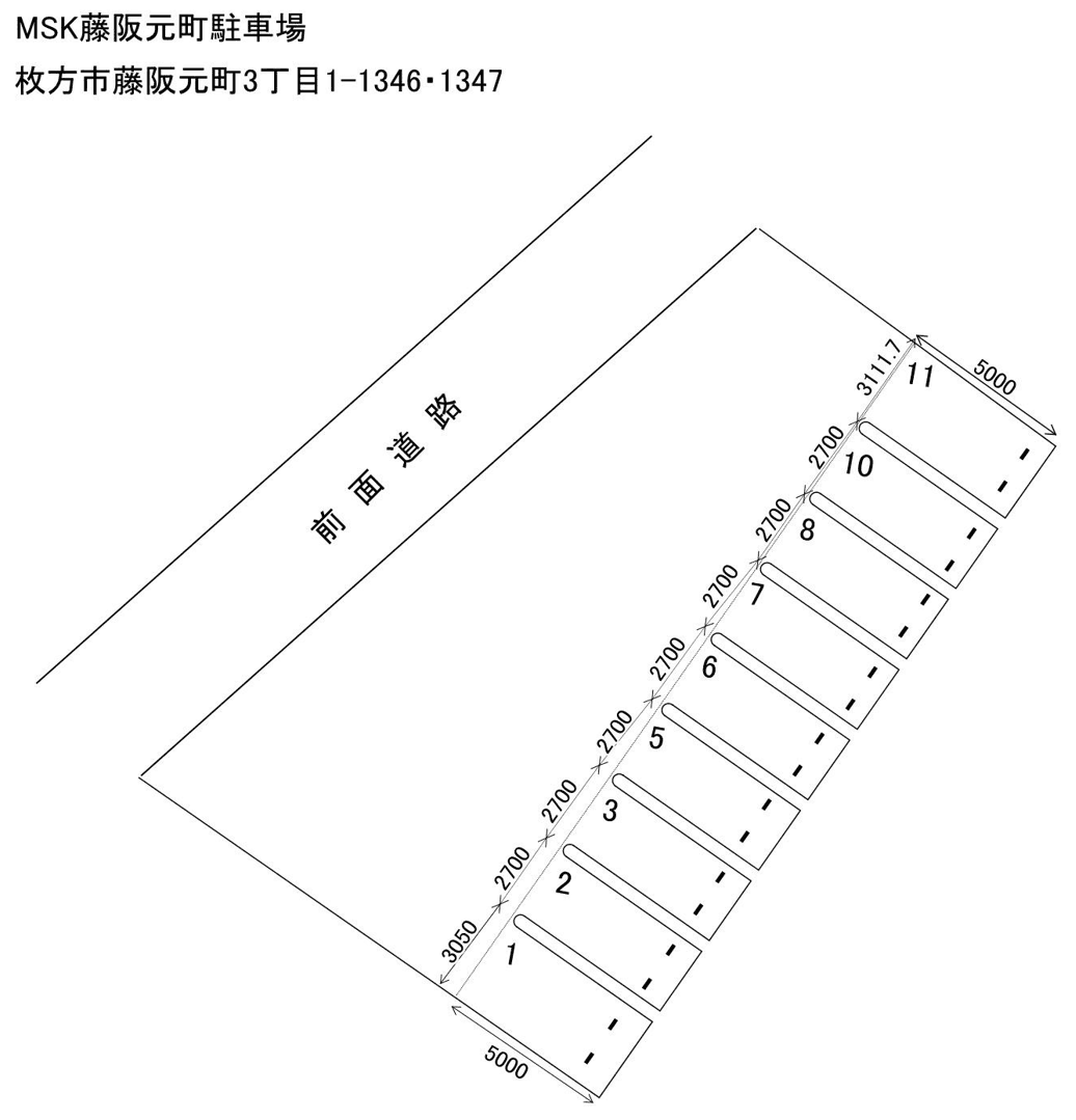 MSK藤阪元町駐車場の駐車配置図